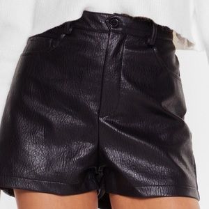 Nasty Gal Faux Leather Shorts